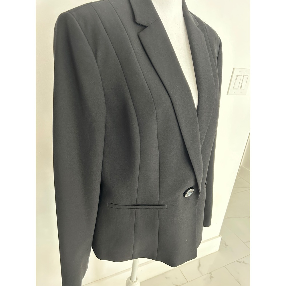 Kasper Womens Black Single Button Tailored Blazer Jacket Professional Career - Picture 2 of 8